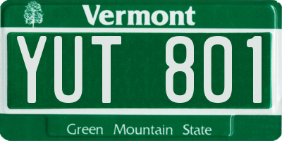 VT license plate YUT801