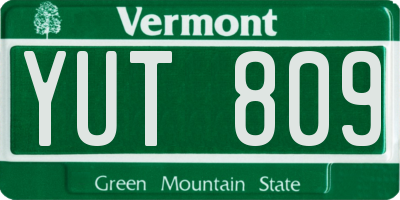 VT license plate YUT809