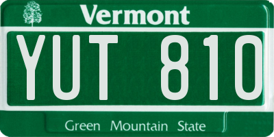 VT license plate YUT810