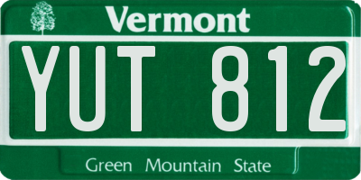VT license plate YUT812