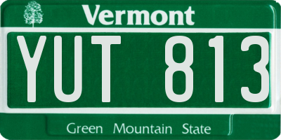 VT license plate YUT813