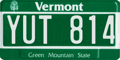 VT license plate YUT814