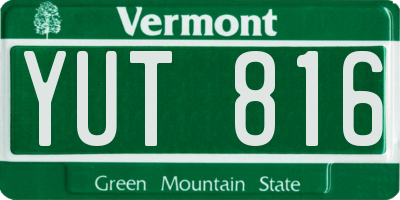 VT license plate YUT816