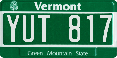 VT license plate YUT817