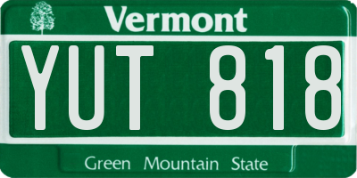 VT license plate YUT818