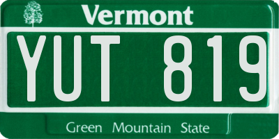 VT license plate YUT819