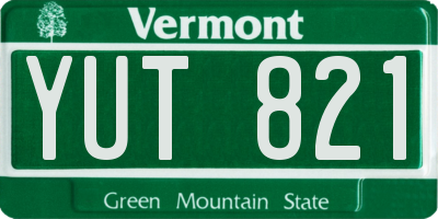 VT license plate YUT821