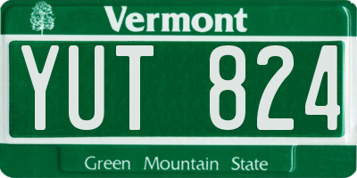 VT license plate YUT824