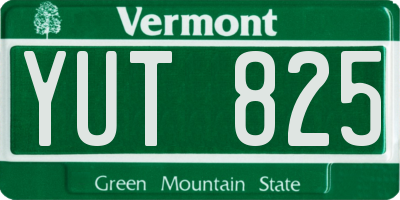VT license plate YUT825
