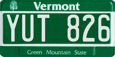 VT license plate YUT826