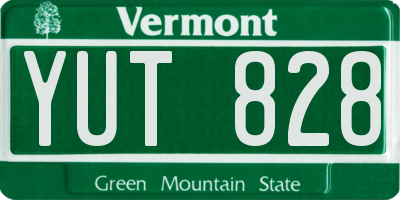 VT license plate YUT828