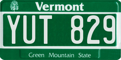 VT license plate YUT829