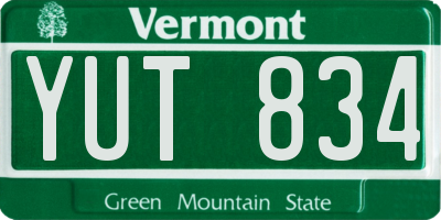 VT license plate YUT834