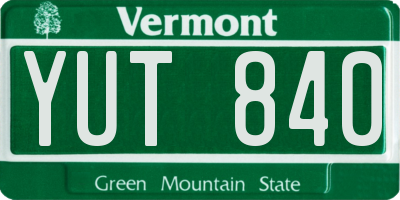 VT license plate YUT840