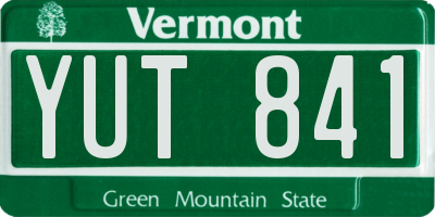 VT license plate YUT841