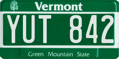 VT license plate YUT842