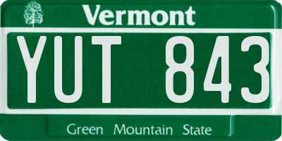 VT license plate YUT843