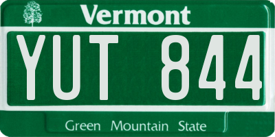 VT license plate YUT844