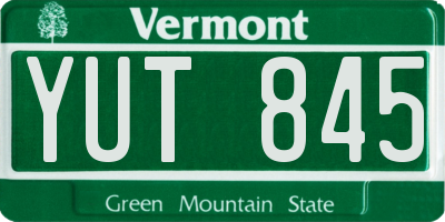 VT license plate YUT845