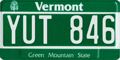 VT license plate YUT846
