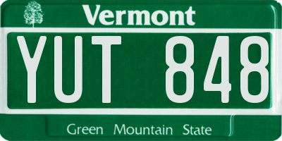 VT license plate YUT848