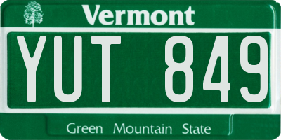 VT license plate YUT849