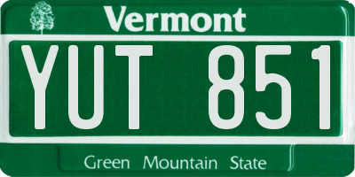 VT license plate YUT851