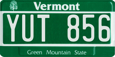 VT license plate YUT856