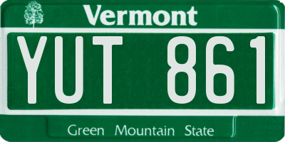 VT license plate YUT861