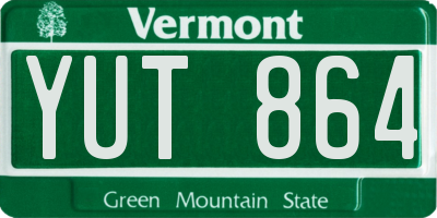 VT license plate YUT864