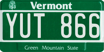 VT license plate YUT866