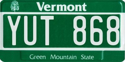 VT license plate YUT868