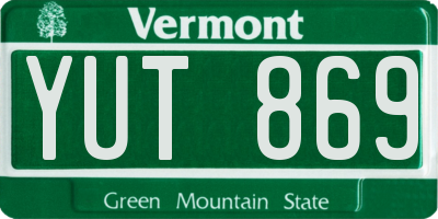 VT license plate YUT869