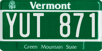 VT license plate YUT871