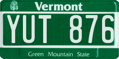 VT license plate YUT876