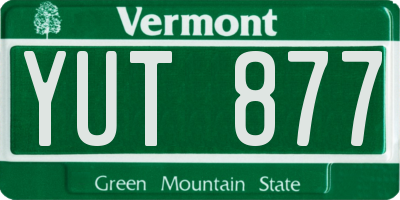 VT license plate YUT877