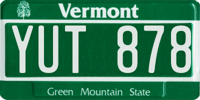 VT license plate YUT878