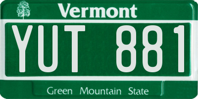 VT license plate YUT881