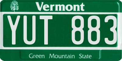 VT license plate YUT883