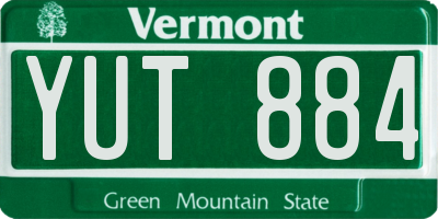 VT license plate YUT884