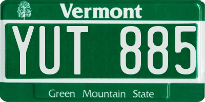 VT license plate YUT885