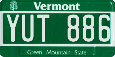 VT license plate YUT886