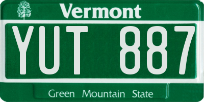 VT license plate YUT887