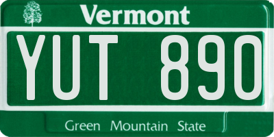VT license plate YUT890