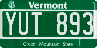 VT license plate YUT893