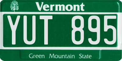 VT license plate YUT895