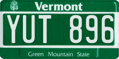VT license plate YUT896