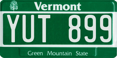 VT license plate YUT899