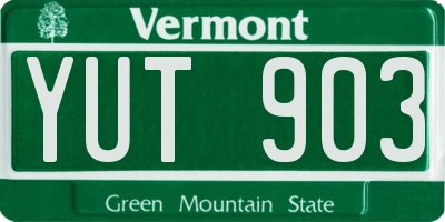 VT license plate YUT903