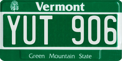 VT license plate YUT906